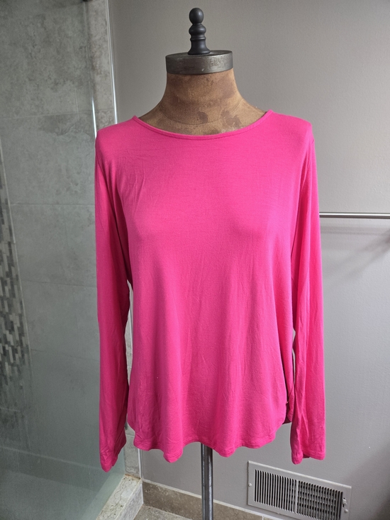 Calvin Klein Tops - NWT Calvin Klein Ladies L Fushia Scoop Neck Long Sleeve Blouse